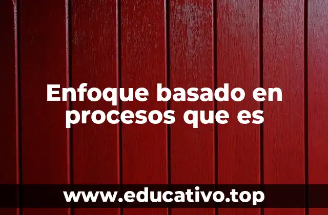 Enfoque basado en procesos que es
