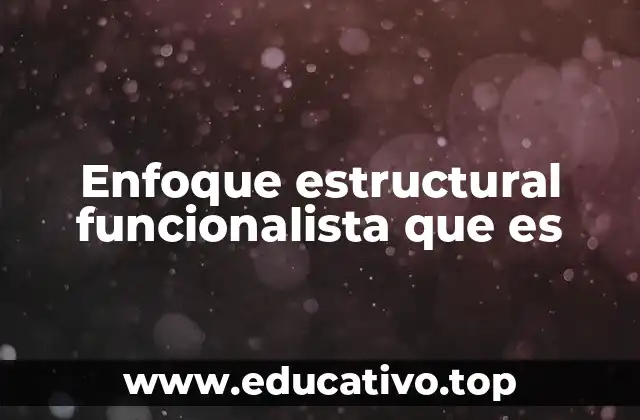 Enfoque estructural funcionalista que es