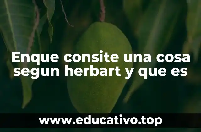 Enque consite una cosa segun herbart y que es