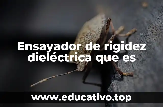 Ensayador de rigidez dieléctrica que es