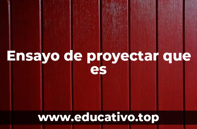 Ensayo de proyectar que es