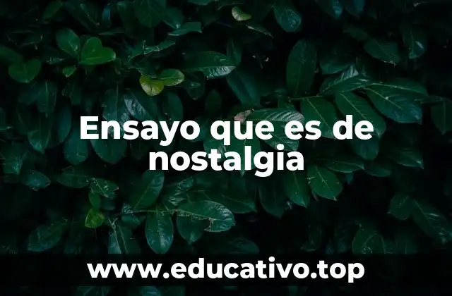 Ensayo que es de nostalgia