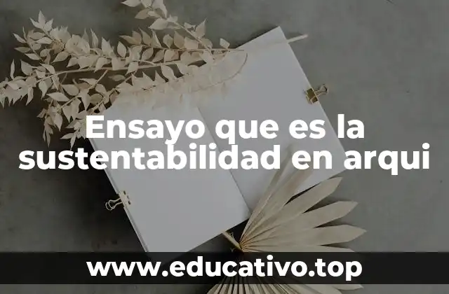 Ensayo que es la sustentabilidad en arqui