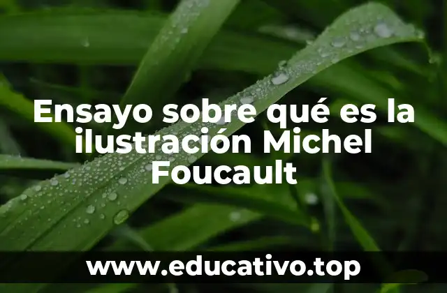 Ensayo sobre qué es la ilustración Michel Foucault