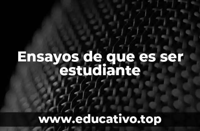 Ensayos de que es ser estudiante