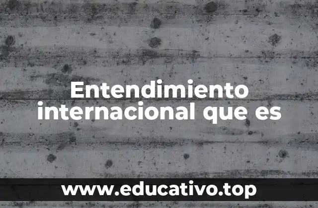 Entendimiento internacional que es