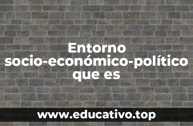 Entorno socio-económico-político que es