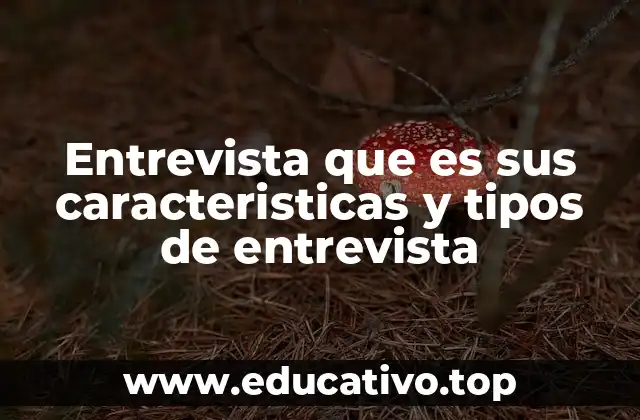 Entrevista que es sus caracteristicas y tipos de entrevista