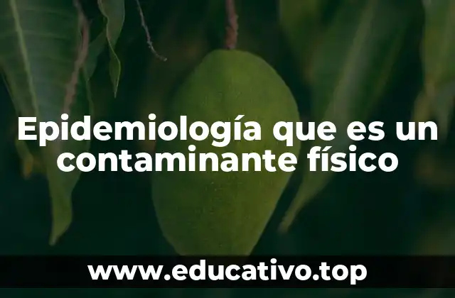 Epidemiología que es un contaminante físico