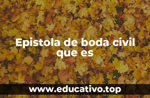 Epistola de boda civil que es