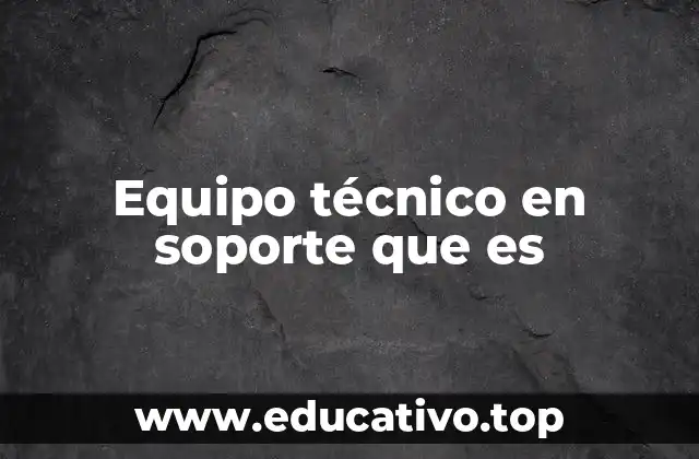 Equipo técnico en soporte que es