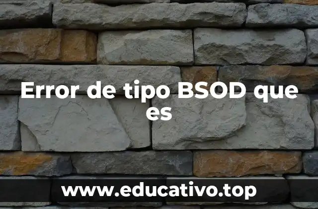 Error de tipo BSOD que es