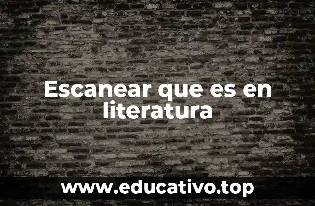 Escanear que es en literatura