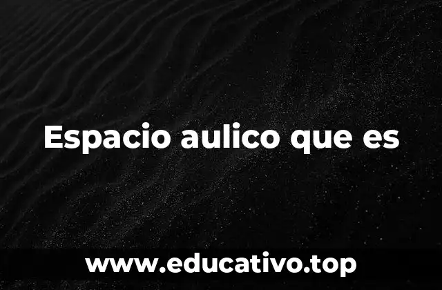 Espacio aulico que es