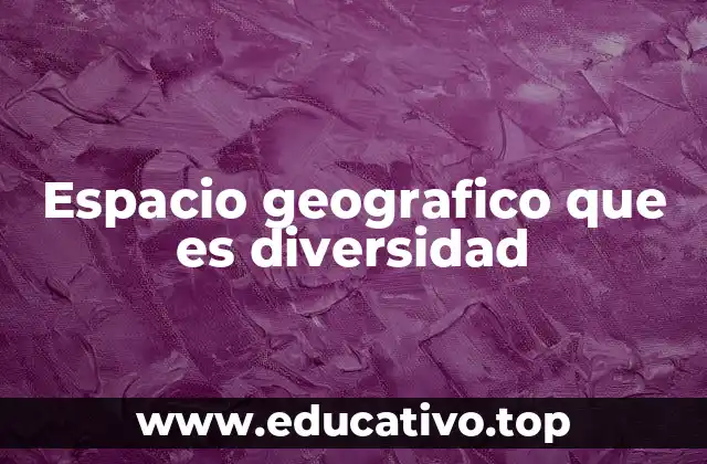 Espacio geografico que es diversidad