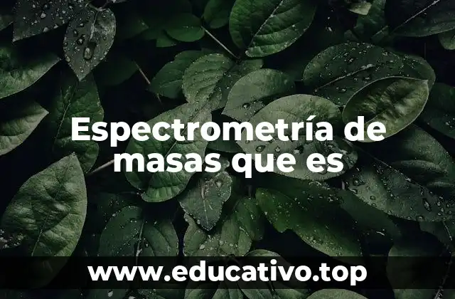 Espectrometría de masas que es