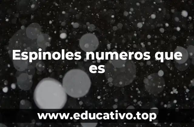 Espinoles numeros que es