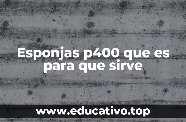 Esponjas p400 que es para que sirve