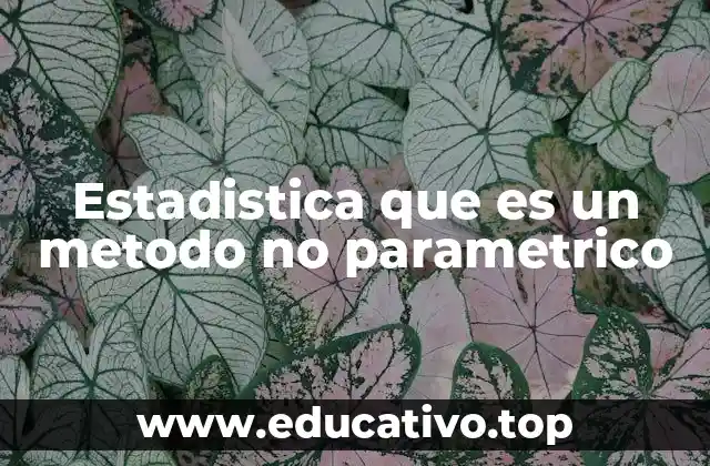 Estadistica que es un metodo no parametrico