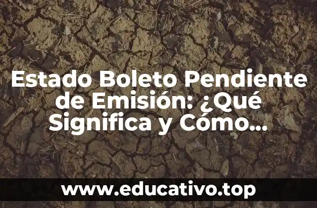 Estado Boleto Pendiente de Emisión: ¿Qué Significa y Cómo Resolverlo?