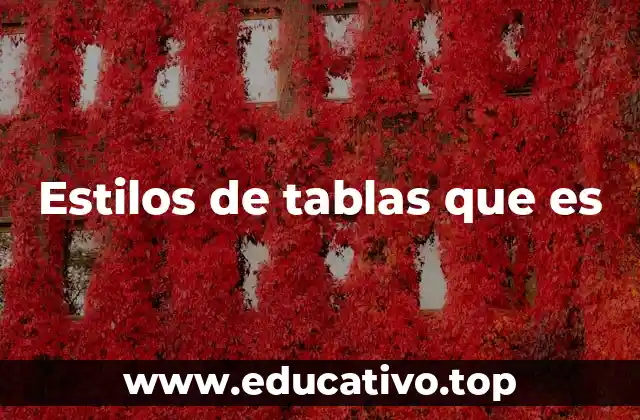 Estilos de tablas que es