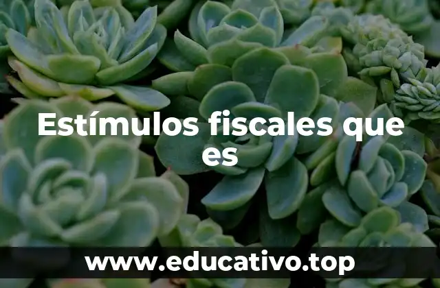Estímulos fiscales que es