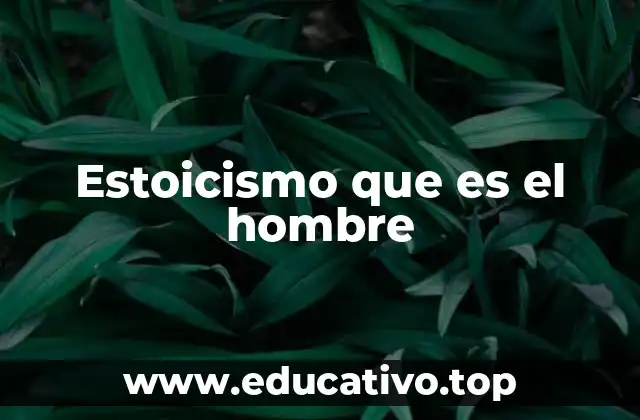 Estoicismo que es el hombre