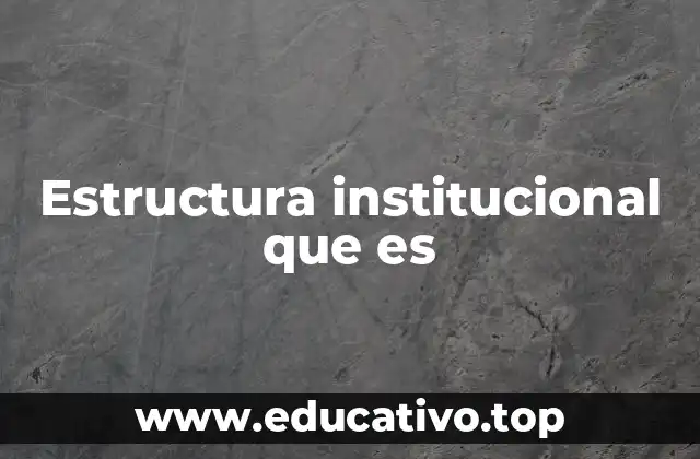 Estructura institucional que es
