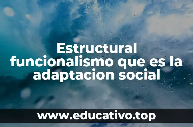 Estructural funcionalismo que es la adaptacion social