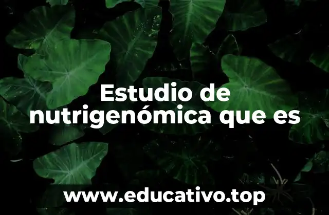 Estudio de nutrigenómica que es