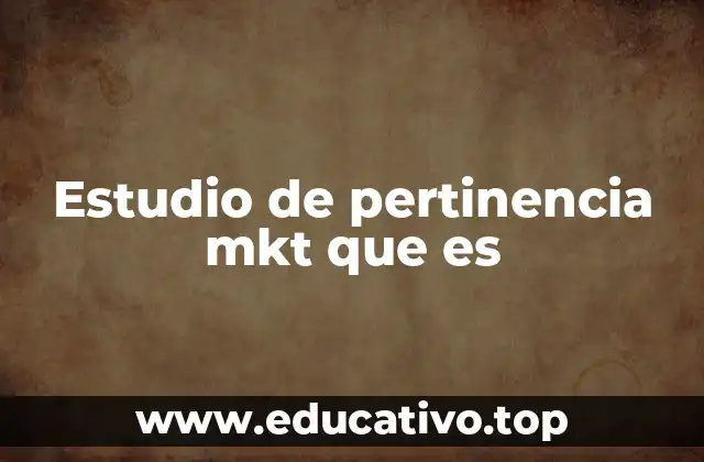 Estudio de pertinencia mkt que es