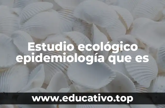 Estudio ecológico epidemiología que es