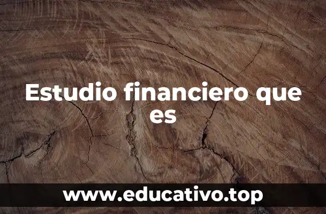 Estudio financiero que es