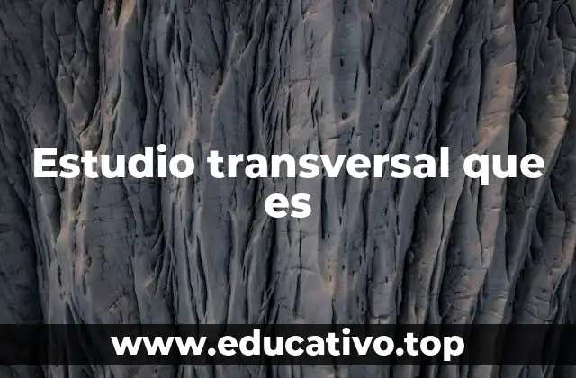 Estudio transversal que es
