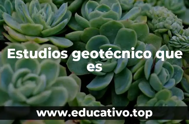 Estudios geotécnico que es