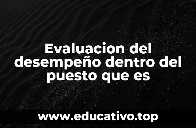 Evaluacion del desempeño dentro del puesto que es