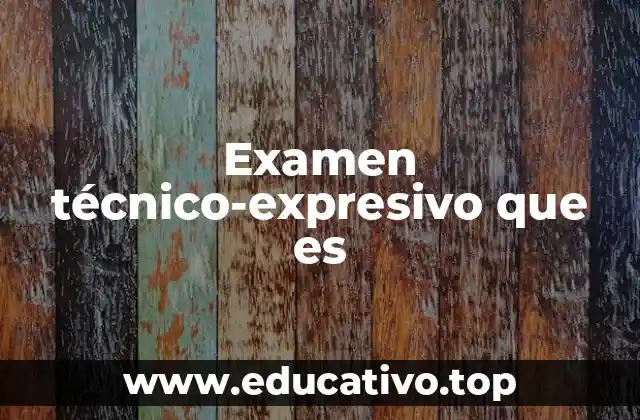 Examen técnico-expresivo que es