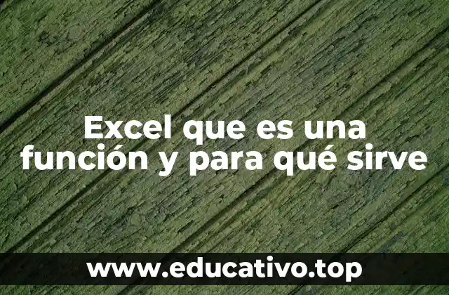 Excel que es una función y para qué sirve