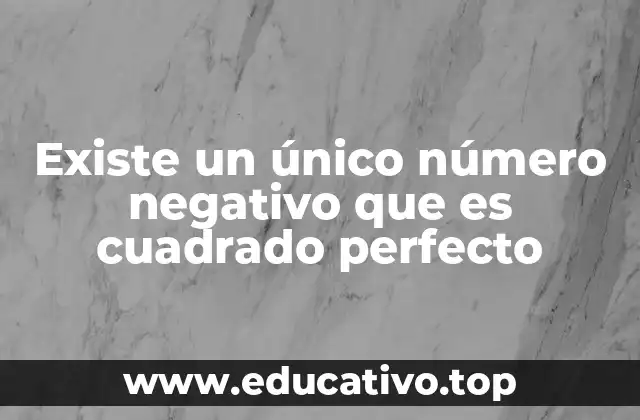 Existe un único número negativo que es cuadrado perfecto