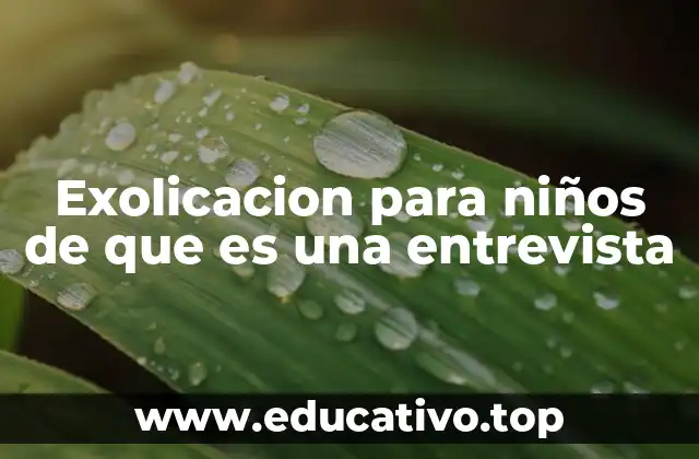 Exolicacion para niños de que es una entrevista