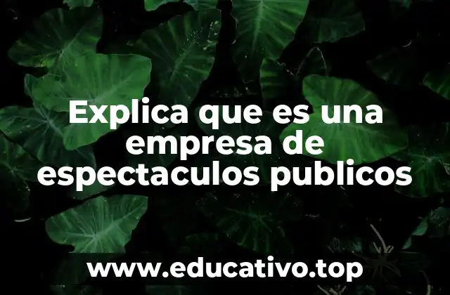 Explica que es una empresa de espectaculos publicos