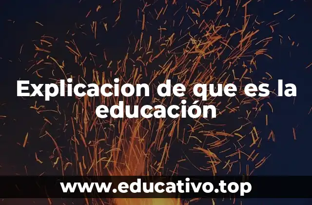 Explicacion de que es la educación
