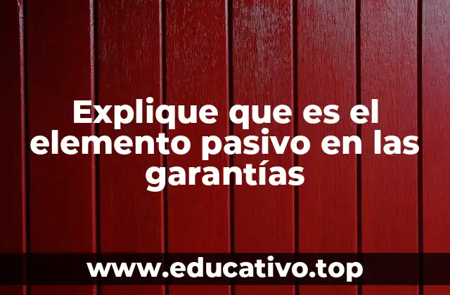 Explique que es el elemento pasivo en las garantías