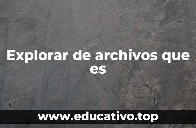 Explorar de archivos que es
