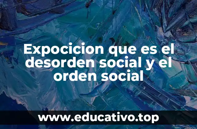 Expocicion que es el desorden social y el orden social