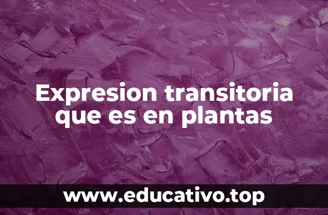 Expresion transitoria que es en plantas