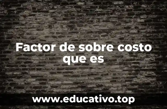 Factor de sobre costo que es