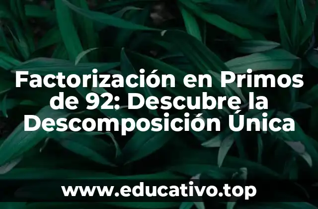 Factorización en Primos de 92: Descubre la Descomposición Única