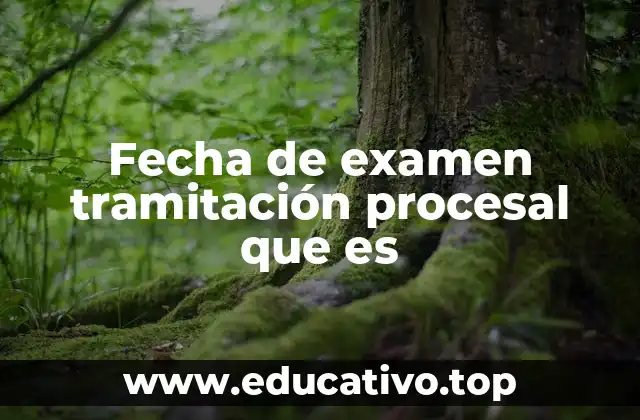 Fecha de examen tramitación procesal que es