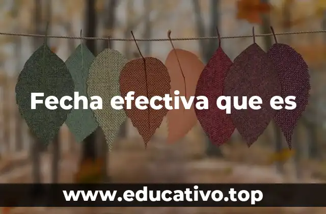 Fecha efectiva que es